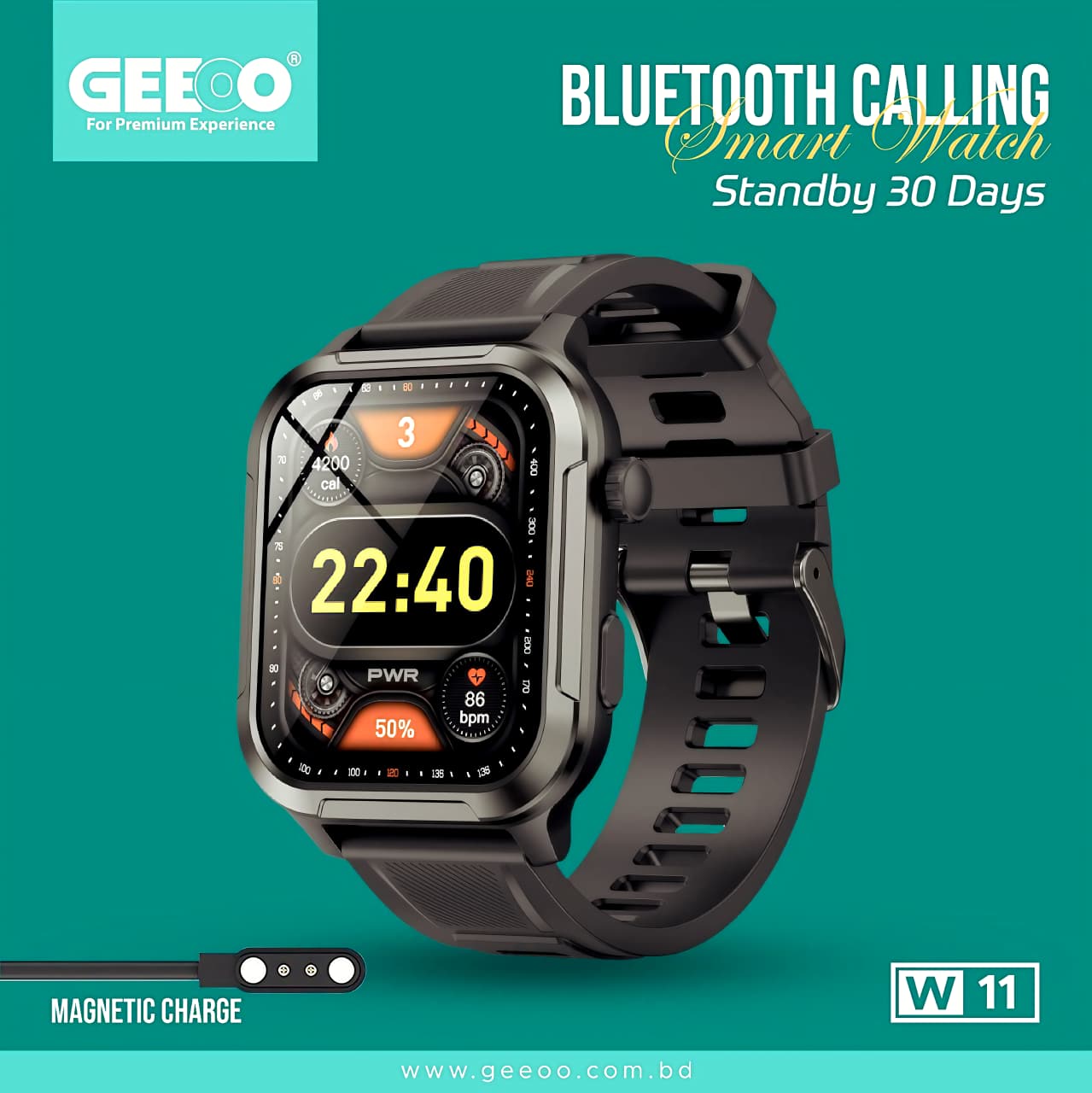 🔥✨ Geeoo W11 Smartwatch – স্টাইল আর স্মার্টনেস একসাথে! ✨🔥