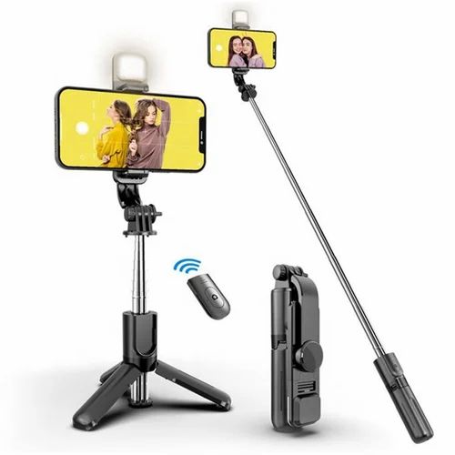 R1s Selie Stick (R1S সেলফি স্টিক ফিল লাইট সহ ওয়্যারলেস রিমোট)