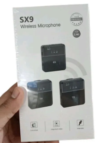 SX9 Wireless Microphone for PC/iPhone & USB C/Camera (2 Microphones 1 Receiver) Ultra-Long Life 360 °