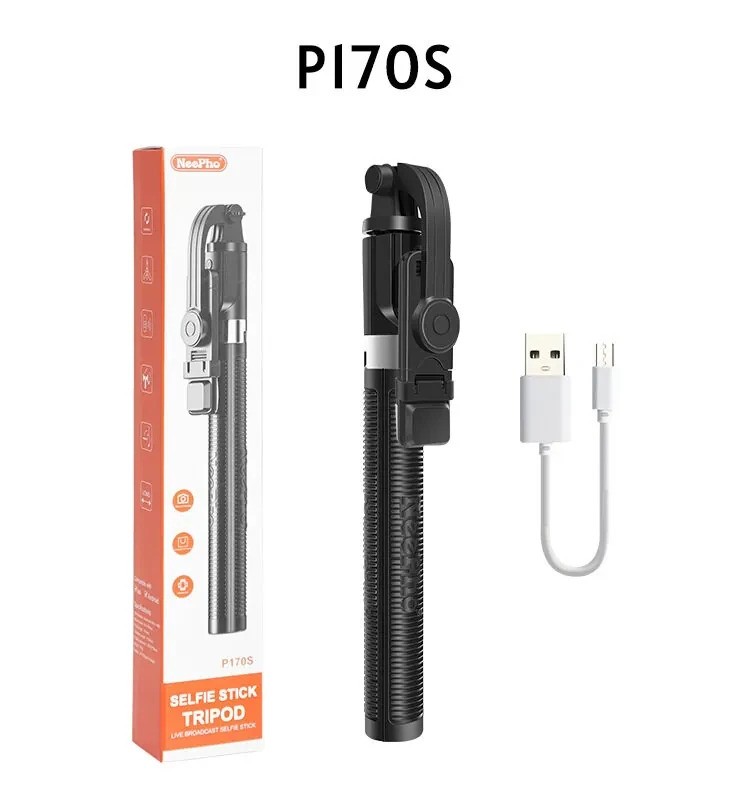 C12 Portable Rotating Smart Black Selfie Stick And Car Holder 360 Degree Rotating Phone Tripod Stand Selfie Stick For Phone