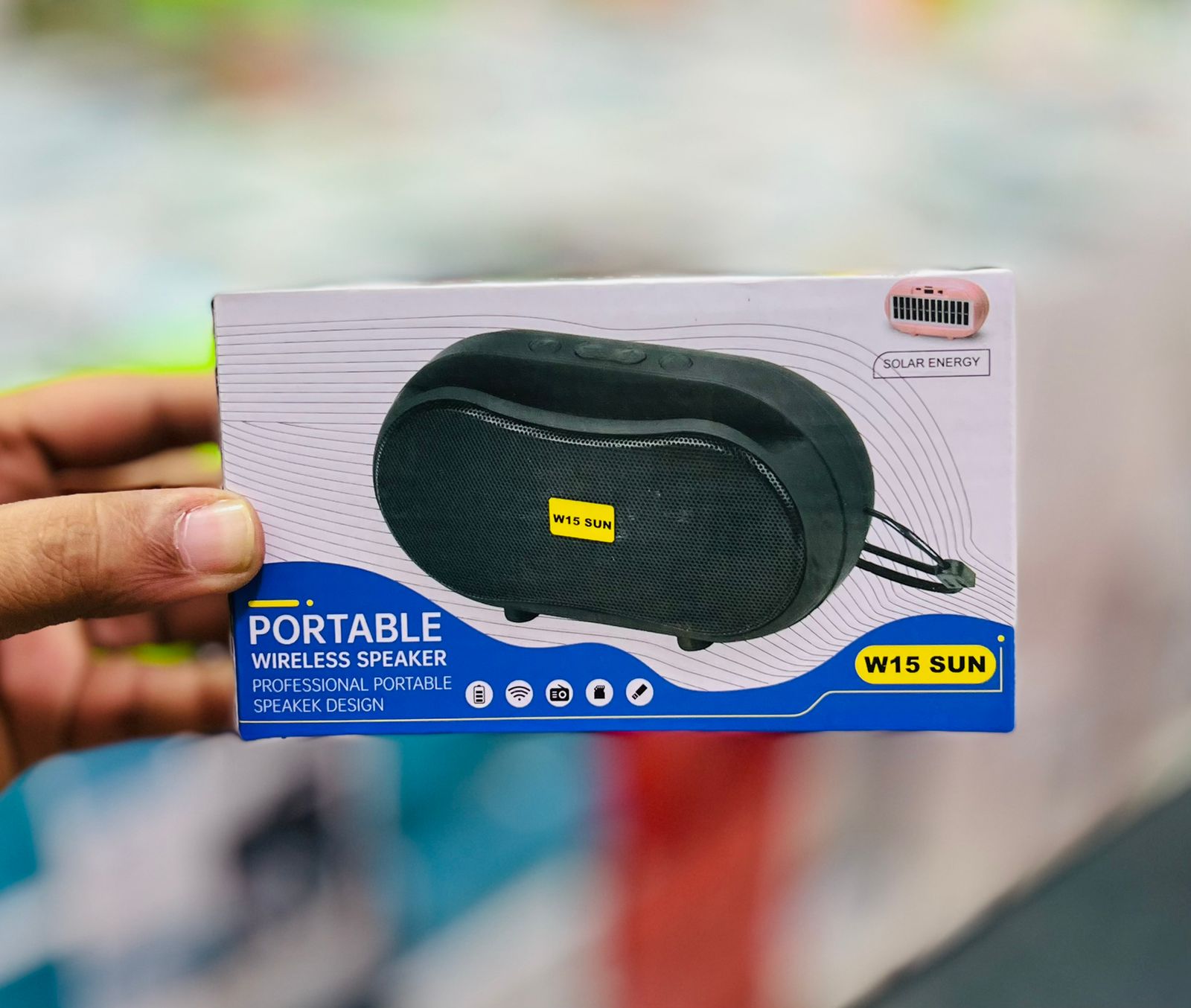 High Base W-15 SUN. New Super Bass Portable Wireless Blue-